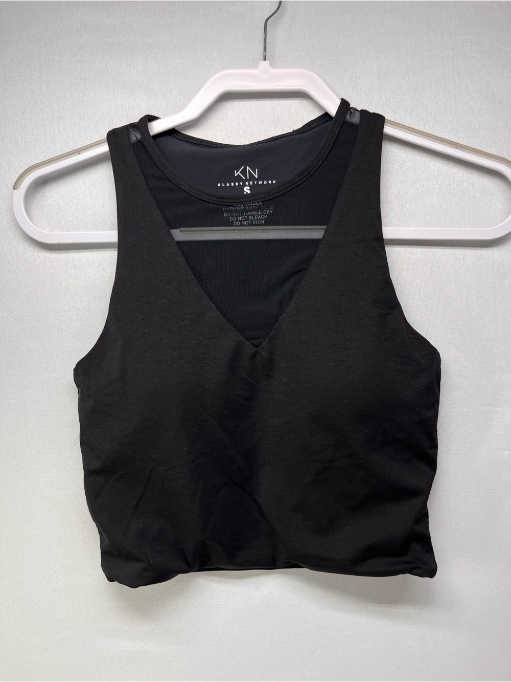 Klassy Network Black V-Neck‎ Sports Bra